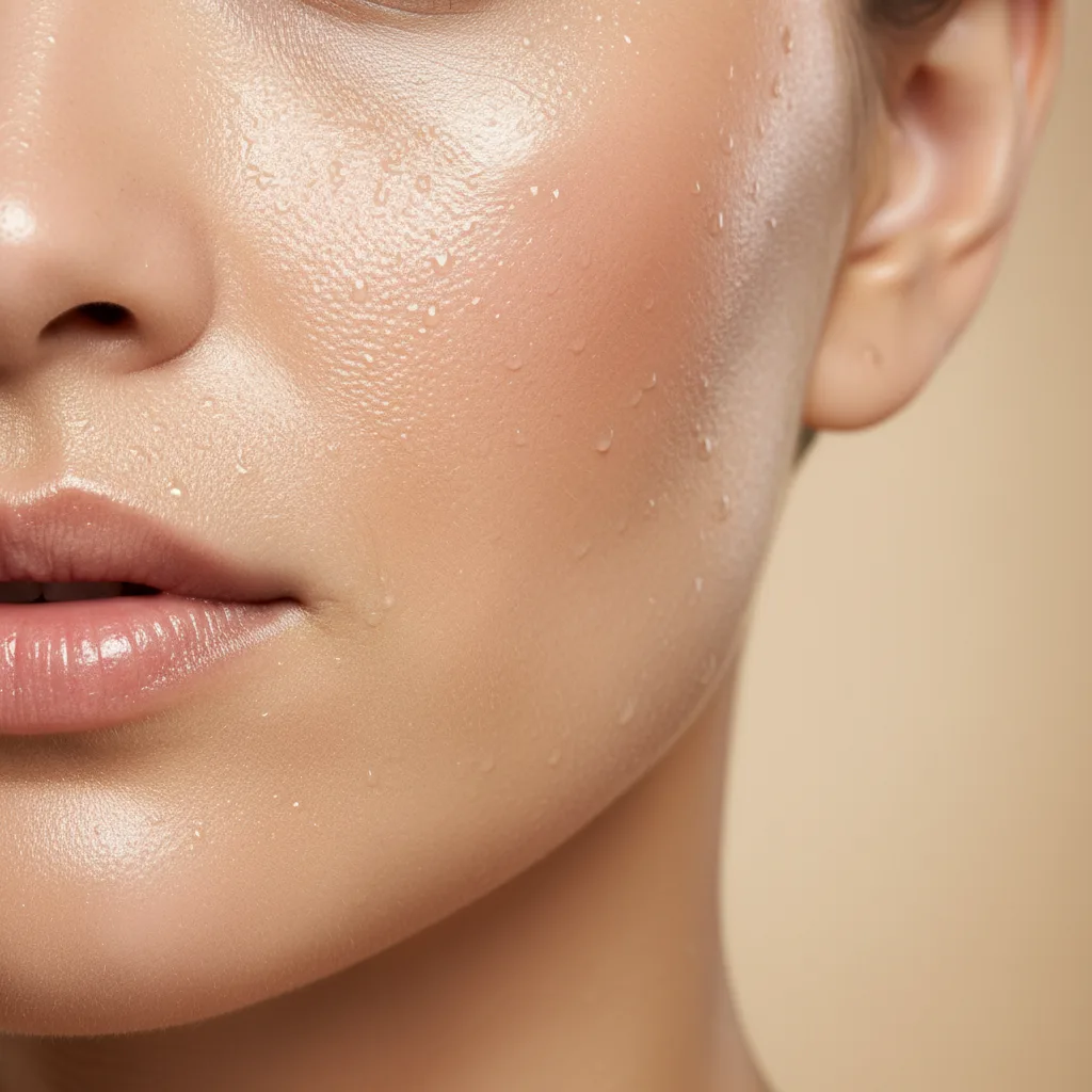 Glowing skin close-up